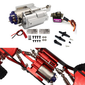 NONE Vollmetall-2-Gang-Getriebe der drei Generation mit Servo für WPL B1 B14 B24 C14 C24 MN D90 D91 MN96 1/12 RC-Autoteile