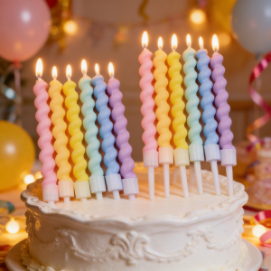 NONE 6/12 teile Cakelove Bunte Geburtstagskerzen Mit Ständer Stern Herz Kuchen Kerze Baby Kinder Geburtstag Party Supplies Hochzeit Dekor