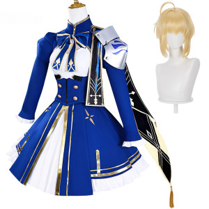 Honkai Star Rail HSR Fate Saber Cosplay Kostüm Perücke Frauen Halloween Karneval Partei Rolle Spielen Kleid Outfits Kleidung