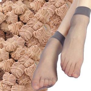 NONE 10-50Pairs Transparente Dünne Socken Frauen Schwarz Haut Ultradünne Strümpfe Weibliche Sexy Kristall Kurze Knöchel Socke Nylon Nicht-Slip Meias