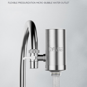 huppgou Abnehmbarer, waschbarer Keramik-Wasserfilter für den Haushalt, Küchenarmatur, Wasserhahn, Edelstahl, Wasserreiniger