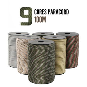 KOTUDENAVY 100M/50M 550 Militärstandard 9-adriges Paracord-Seil 4mm Outdoor-Fallschirmschnur Überlebens-Regenschirm-Zelt-Lanyard-Gurt