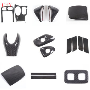 NONE Real Carbon Fiber Für Chevrolet Corvette C6 2005-2013 Auto armaturenbrett mittelkonsole getriebe panel dekorative abdeckung aufkleber auto kit