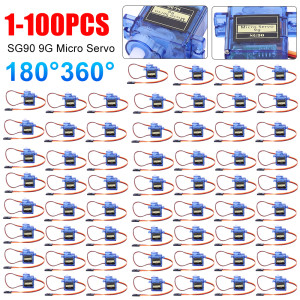 NONE 100 stücke sg90 9g micro servo für rc flugzeuge starr flügel flugzeug modell tele control flugzeug spielzeug mini servomotor 360 ° hubschrauber