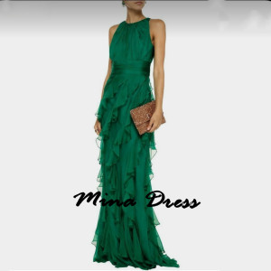 UXST Mina Maßgeschneiderte Rüschen-Abendkleider für Damen, elegante Damen-Partykleider für formelle Anlässe, ärmelloses Ballkleid mit