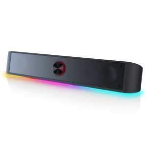 Redragon GS560 Adiemus RGB USB Desktop Soundbar, 2.0-kanaals computerluidspreker met dynamische lichtbalk Audio-Licht Synchronisatie/Display zwart