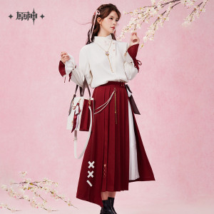 NONE Yae Miko Shirt Rock Spiel Genshin Impact Mihoyo offizielle Merch Tops lang ärmel ige Mädchen Kleid Cosplay Kostüme für Weihnachten Fan Geschenke