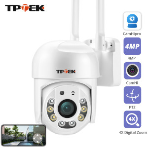 TPTEK 4mp 2k ptz ip kamera wifi video sicherheits überwachung außen innen 2mp 1080p 4x digitaler zoom geschwindigkeit kuppel camhi camhipro kamera