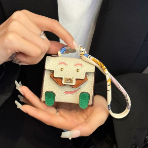 NONE Mini Winzige PU Leder Handtasche Dekoration Anhänger Tasche Für Airpods 4 3 2 Pro 2 Für Galaxy Buds 3 3Pro 2 2Pro/Buds FE Kopfhörer Fall