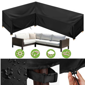 NONE Wasserdichter Sofabezug für den Außenbereich, robust, L-förmig, für Couch, Rasen, Sofabezug, Gartenmöbel, Wetterschutz