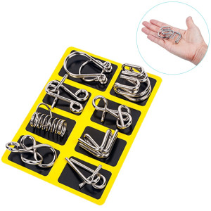 NONE 8 Teile/satz Metall Montessori Puzzle Draht IQ Geist Gehirn Teaser Puzzles Erwachsene Interaktive Spiel Reliever Pädagogisches Spielzeug