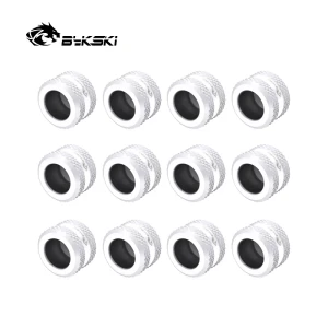 Bykski 12 teile/los OD14mm 12mm 16mm Harte Rohrverschraubungen PETG Rohr Hand Kompression G1/4'' Adapter Stecker schwarz Weiß B-FTHTJ-L14
