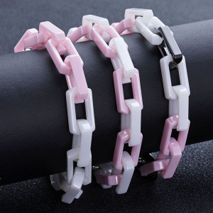 NONE 2024 Modisches, farblich passendes kubanisches High-End-Armband für Männer und Frauen, lichtechtes Hip-Hop-Schmuckzubehör aus Keramikmaterial