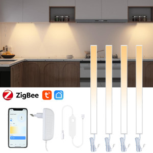 CENFAYA Tuya Zigbee CCT LED Unterschrankleuchte 30 cm Dimmbar Kleiderschrank Bücherregal Vitrine Lampenleiste für Alexa Google Assistant SmartThings