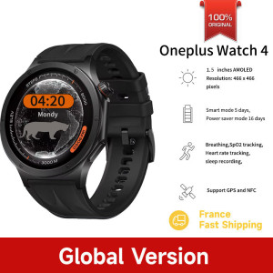 Nieuwe OnePlus Watch 4 Smartwatch 1.5” AMOLED Display Snapdragon W5 Gen 1 tot 16 dagen GPS NFC Smartwatch Herenhorloge black fast ship