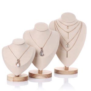 NONE Samt Porträt Halskette Display Anhänger Organizer Schmuck Display Ständer Schmuck Mannequin Büste Halskette Anhänger Fenster Display