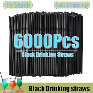 NONE 50-6000 Stück bunte und schwarze Trinkhalme für Hochzeit, Party, Milchcocktail, Teestrohhalm für Bar, Küche, Getränke, Zuhause, Großhandel,