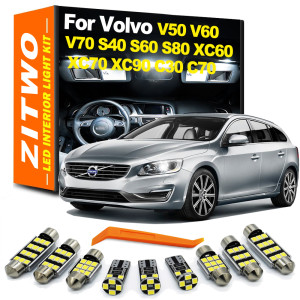 Zitwo Komplettes LED-Innenkuppel-Karten-Dachfußlicht-Set für Volvo V50 V60 V70 S40 S60 S80 XC60 XC70 XC90 C30 C70 Autolampenzubehör
