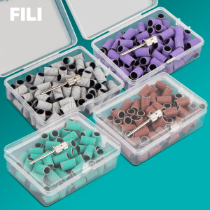 FILI 100 Stück 80 #   120 #   180 #   240 #   Zebra Schleifbänder Nagelbohrer zum Entfernen von Nagelgeln Nagelpolieren Maniküre Werkzeug
