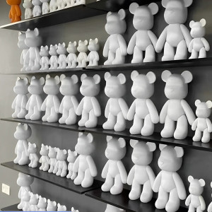 NONE DIY Flüssigkeit Bär Skulptur Handgemachte Bearbrick Puppe Ornamente Gewalttätiger Bär Graffiti Malerei Eltern kind Spielzeug Geschenk Hause