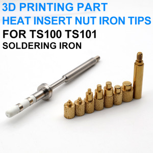 NONE Embout de fer à souder TS100 TS101, écrou d'insertion thermique, tête de filetage interne M2-M8, insertion d'écrou thermofusible en laiton