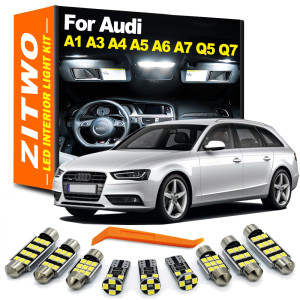 Zitwo Komplettes Auto-LED-Birnen-Innenbeleuchtungs-Set für Audi A1 8X A3 8L 8P 8V A4 B5 B6 B7 B8 A5 A6 C5 C6 C7 A7 Q5 8R Q7 4L Zubehör