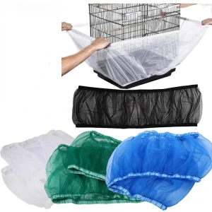 NONE Mesh Bird Cage Cover Shell Rock Net Easy Cleaning Catcher Guard Bird Cage Stretchy Mesh Parrot Bird Cage Net Jaula Para Pajaros