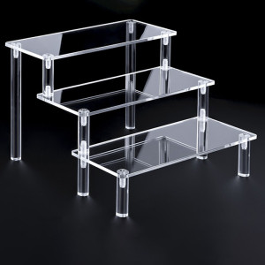 1-5 Etagen Acryl Display Stand Parfüm Puppe Ton Figur Blind Box Lagerung Rack Transparente Leiter Make-Up Organisation W-2