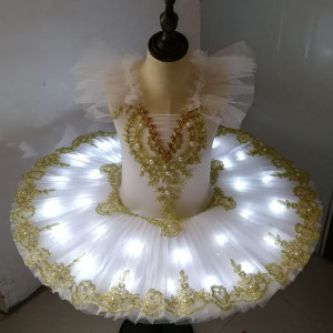 NONE Tutu Ballett Led Licht Schwanensee Ballerina Pfannkuchen Tutu Mädchen Frauen Erwachsene Kind Ballett Kleid Kinder Tanz Kostüme Tutu Led