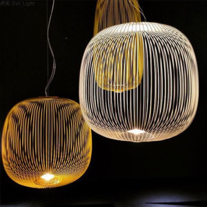 HomeLover Foscarini Speichen-Pendelleuchte, minimalistische Vogelkäfig-Hängeleuchte für Villa, Lobby, Treppe, Heimdekoration, Treppe, italienische