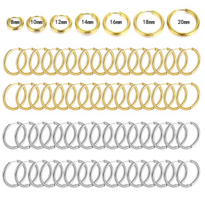 NONE 10/20 Stück minimalistische 316L Edelstahl kleine Creolen für Frauen Mann klassische runde Ohrringe Mode Ohrpiercing Schmuck