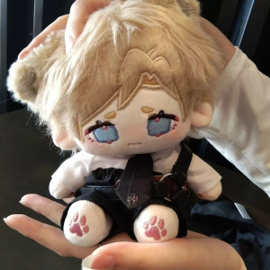 NIJIGEN PLANET 20 cm große, bösewichtige Leon S. Kennedy Cosplay-Plüschpuppe mit Skelett-Körper, Anziehkleidung, Outfit, Stofftiere, süßes Geschenk