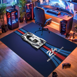 NONE Tapis de course 24 Heures du Mans en flanelle antidérapant, décoration d'intérieur, tapis de sol doux et absorbant, cadeau pour salle de jeu,