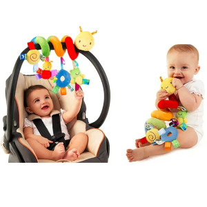 AFOVIC Niedliche Aktivität musikalische Spirale Krippe Kinderwagen Autos itz Reise hängen Spielzeug Baby Jungen Mädchen Rasseln Spielzeug