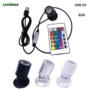 LUCERNA 1W3W RGB Mini LED Strahler Dimmbare Schrank Vitrine Zähler Lichter Drehbare Kleine Decke Downlight Mit 5V USB geschaltet