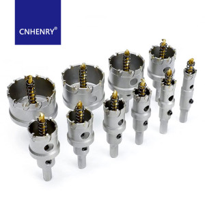 CNHENRY 16-125mm Kernbohrer Edelstahl Lochsäge TCT Hartmetallspitze Kobaltbohrer Metallschneiden Bohren Elektrowerkzeuge