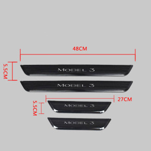 NONE Kabellose LED beleuchtete Pedal Auto Türschweller Schutz für Tesla Modell 3 y Tür kantens chutz Modell 3 Access ori Modifikation