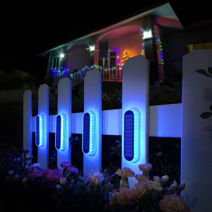 Yilaie 4er-Pack LED-Decklampe, Treppenleuchte für den Außenbereich, IP68, 30 LEDs, wasserdichte Solarleuchte mit Design-Dekorbeleuchtung für Garten,