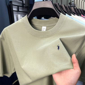NONE 100 % Baumwolle Herren Kurzarm T-Shirt Modemarke Paul Pony Stickerei Sommer neues High-End bequemes lässiges Rundhals-Top