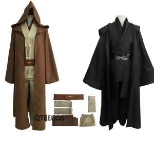 QTEECOS Star Cosplay Krieg Anime Jedi Kostüm Anakin Replik Rob Halloween Outfits Kleidung für Frauen Männer plus Größe 4xl