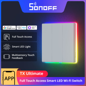 Sonoff Tx Ultieme Slimme Wifi Wandschakelaar Full Touch Access Led Multi-Sensorische Ewelink Afstandsbediening Via Alexa Google Alice