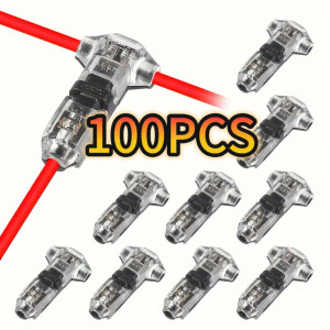 NONE T-Type 1-Pin Laagspanningsdraadconnector soldeervrij zonder strippen snelle verbinding universeel mini-terminal tweerichtingsklem gemakkelijk te