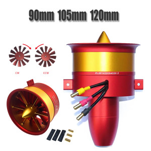QX-MFLU JP Metall-Kanallüfter 90mm 105mm 120mm EDF Impeller 12 Flügel 5060 4260 4250 Motor 6S 12S 14S RC Flugzeug