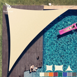 NONE Wasserdichter dreieckiger Sonnenschutz, Segelüberdachung, 98 % UV-Block-Sonnenschutz für Außenanlagen und Aktivitäten, Hinterhof-Markise,