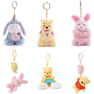 Potdemiel Niedlicher Erdbeerbär Winnie Puuh Plüschtiere Kleiner Anhänger Schlüsselanhänger Kuscheltiere Schultasche Hängende Geschenke Kinderspielzeug