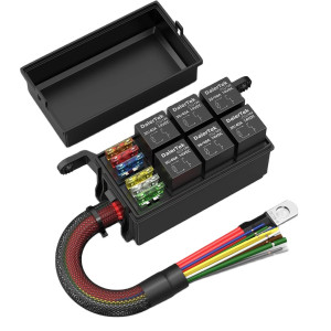 DaierTek 12V Relaiskasten 6-Wege-Relais-Sicherungskasten 12 AWG vorverdrahtete wasserdichte Relaiskasten 6 Steckplätze ATC/ATO Sicherungsrelaisblock