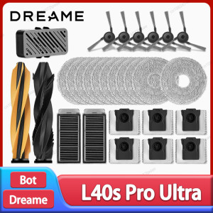 Dreame L40s Ultra / L40s Pro Ultra Stofzuiger Vervangingsaccessoires Hoofdzijborstel HEPA-filter Mop Doeken Stofzak Reserve Cover Plate