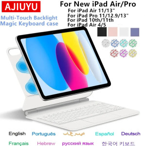 AJIUYU TouchPad Magic Keyboard für iPad Air 11 13 M4 2026 M3 M2 iPad 10 10. Generation Air 4 5 6 iPad Pro 11 12,9 13'' M5 M4 Smart Cover mit