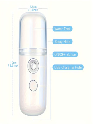 NONE USB Nebel Gesichts Sprayer Luftbefeuchter Wiederaufladbare Vernebler Gesicht Steamer Feuchtigkeitsspendende Schönheit Instrumente Gesicht