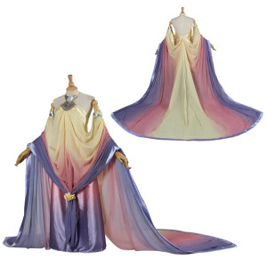 NONE Padme Queen Amidala Cosplay-Kostüm, Seekleid, rückenfrei, schulterfrei, elegantes sexy Ballkleid, Halloween-Party-Outfits für Frauen
